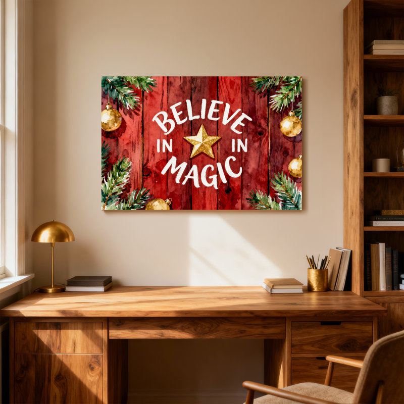 Ornements de pin de Noël en forme d'étoile magique en bois rouge, H 20 po x l 30 po