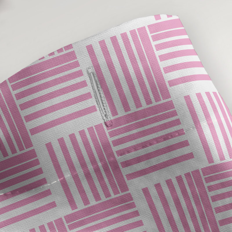 Rideau de douche simple basketweave rayures classic, Rosé