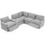 Canapé de salon 104 po avec canapé modulaire inclinable, boîte de rangement, porte-gobelets et douille, canapé modulaire inclinable électrique gris avec cadre et boîte
