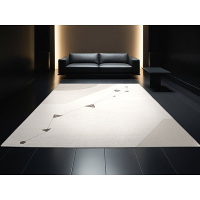 Machine Washable Orys Minimalist Geometric Rug in Gray – Gray Binding