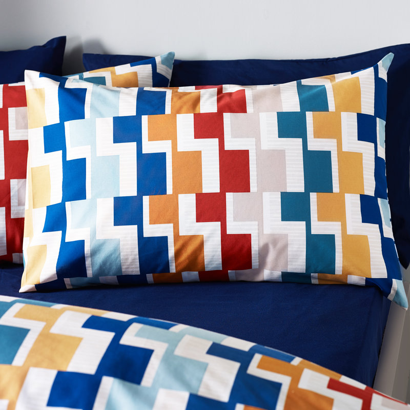 Bryson Geo Reversible Duvet Cover Set, Double Duvet Cover + 2 Standard Pillowcases