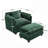 Boucle Fabric Club Chair Armchair with Ottoman-613019560