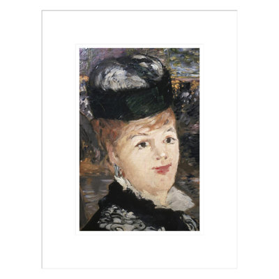 Détail montrant le visage de la femme depuis le patinage par Edward Manet - Impression Giclée sur cadre