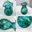8.5" Green Glass Bubble Vase For Flowers