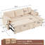 Canapé-lit modulaire convertible moderne de 84 po avec rangement caché et port USB