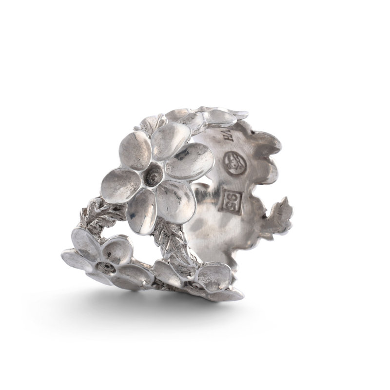 Arche of Bees Pewter Lilacs Flower Napkin Ring