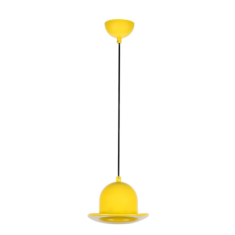 Luminaire suspendu en forme de dôme à 1 lumière Aidyn-Joseph, Jaune