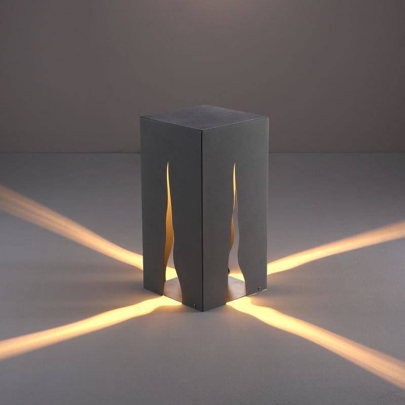 UltraBeam 4 Watt LED Grey Modern Path Bollard Light Fitting, 50cm H x 25cm W x 25cm D