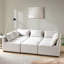 Repose-pieds modulaire rembourré en tissu