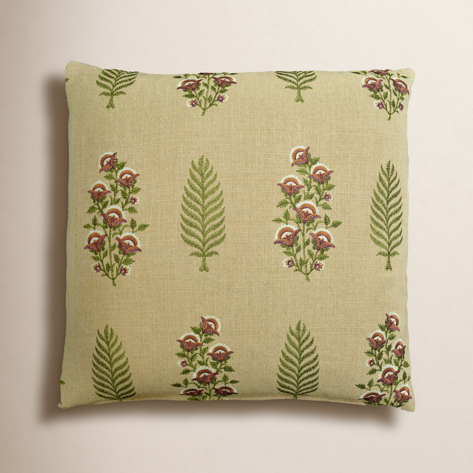 Calluna Embroidered Square Throw Pillow
