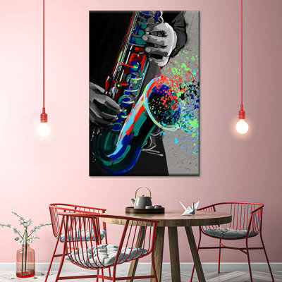 Saxophone sur toile