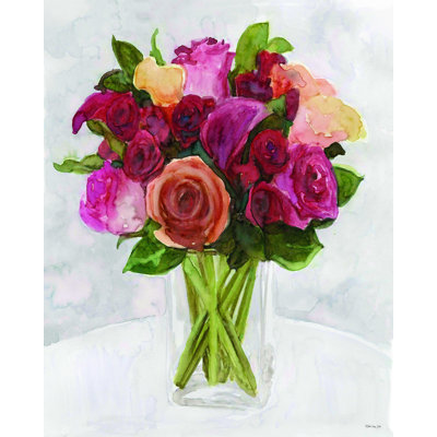 Vase avec fleurs II - impression sur toile tendue