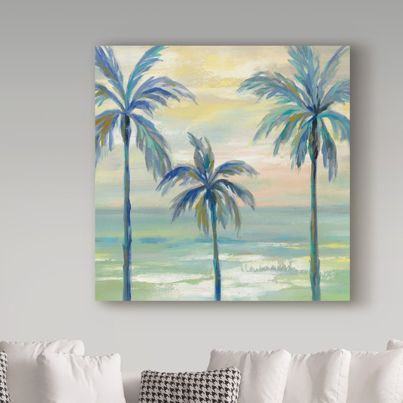 « marine layer palms crop », reproduction de peinture à l’acrylique sur toile tendue, H 24 po x l 24 po