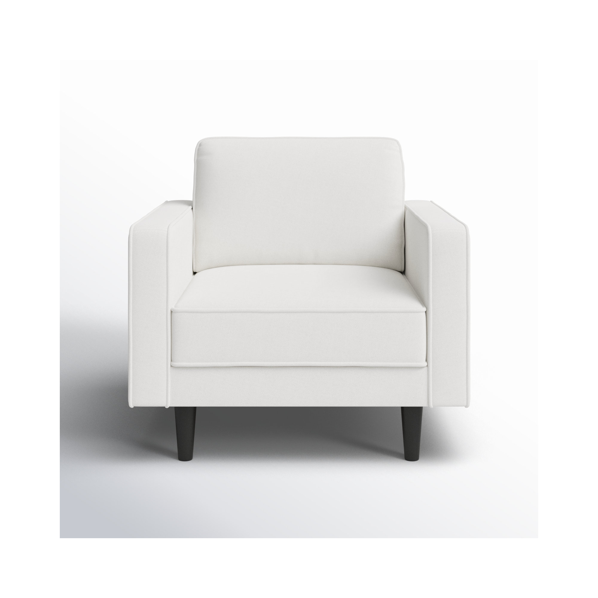 Curt Upholstered Armchair, Off-White Performance Chenille