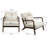 Mid Century Modern Accent Chair With Wood Frame, Upholstered Living Room Chairs With Waist Cushion, Reading Armchair For Bedroom Sunroom -White-788045297-797595631-797595627