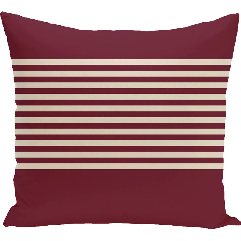  Housse de coussin carré et insert, H 18 po x l 18 po x P 2 po, Bourgogne / ivoire