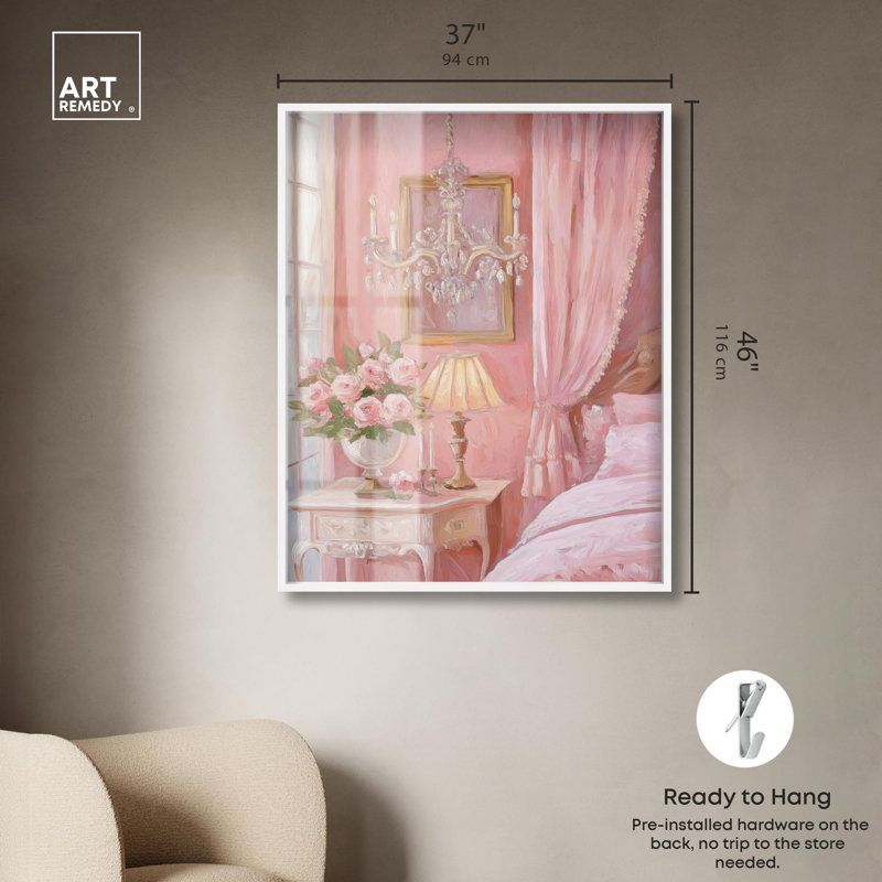 «Strawberry Sorbet I Shadowbox Print» par Art Remedy, H 46 po x l 37 po, Blanc