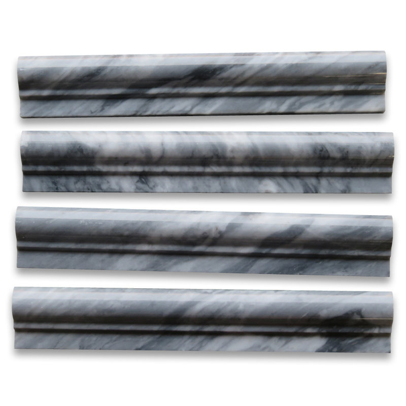 Bardiglio 2" x 12" Marble Grid Mosaic Wall & Floor Tile, Dark Gray
