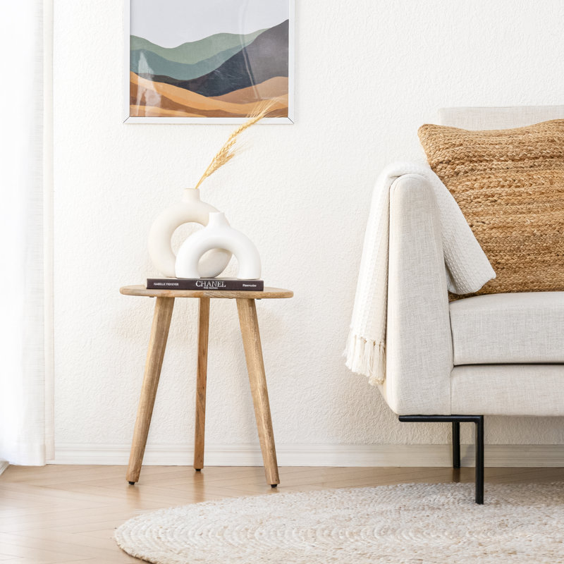 Alea Solid Wood Side Table, Natural 