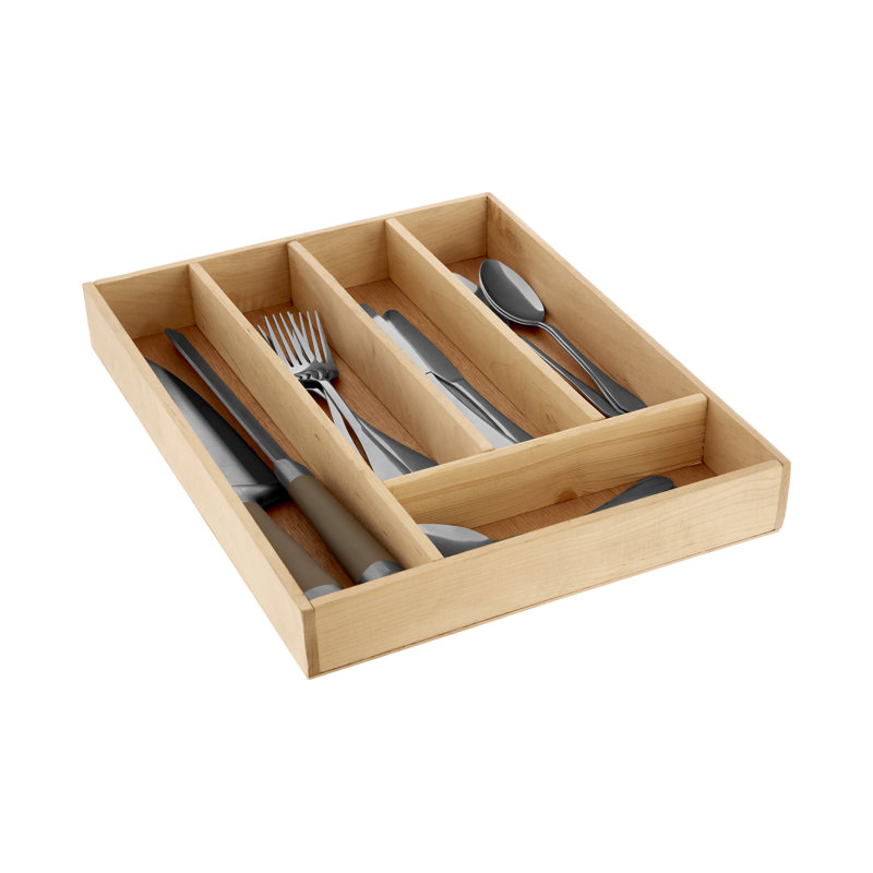 Wood Rectangle Flatware Caddy