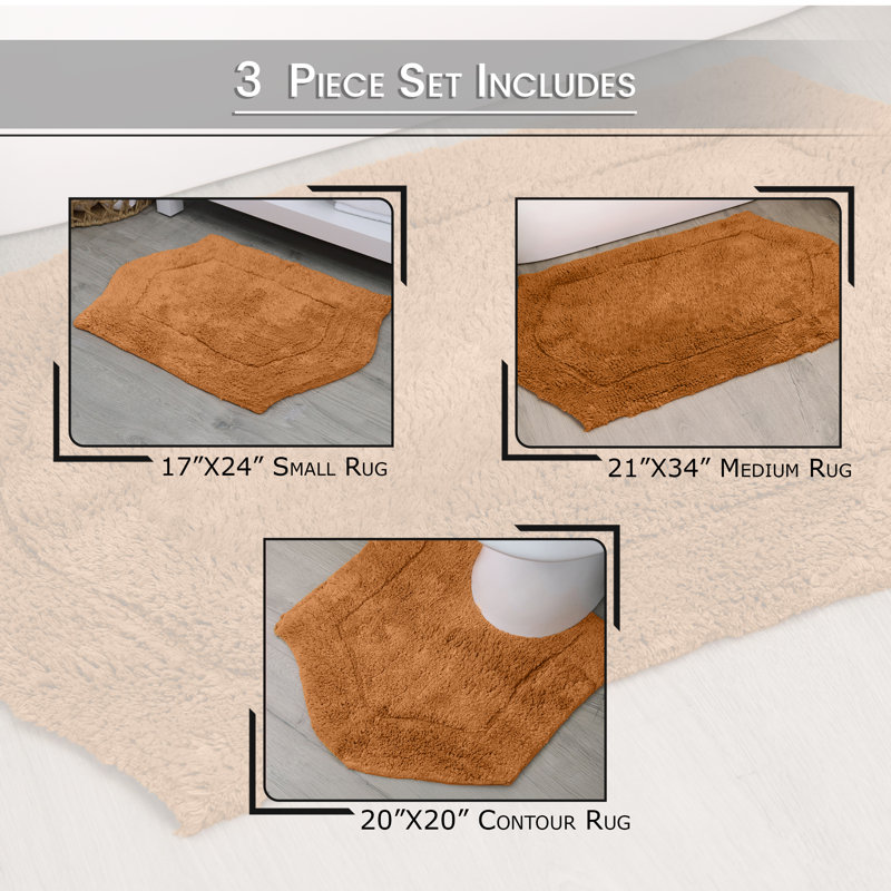 Ensemble de tapis pour salle de bain Morissette Waterford, Terracotta
