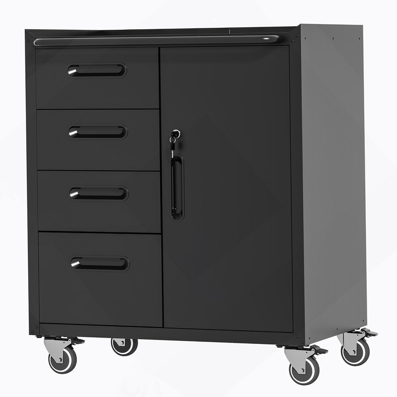Armoire de rangement robuste en métal avec roulettes - Armoire de rangement pour outils