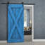 Porte de grange lambrissée peinte en bois et en métal avec trousse de quincaillerie d'installation-86792645-86792649