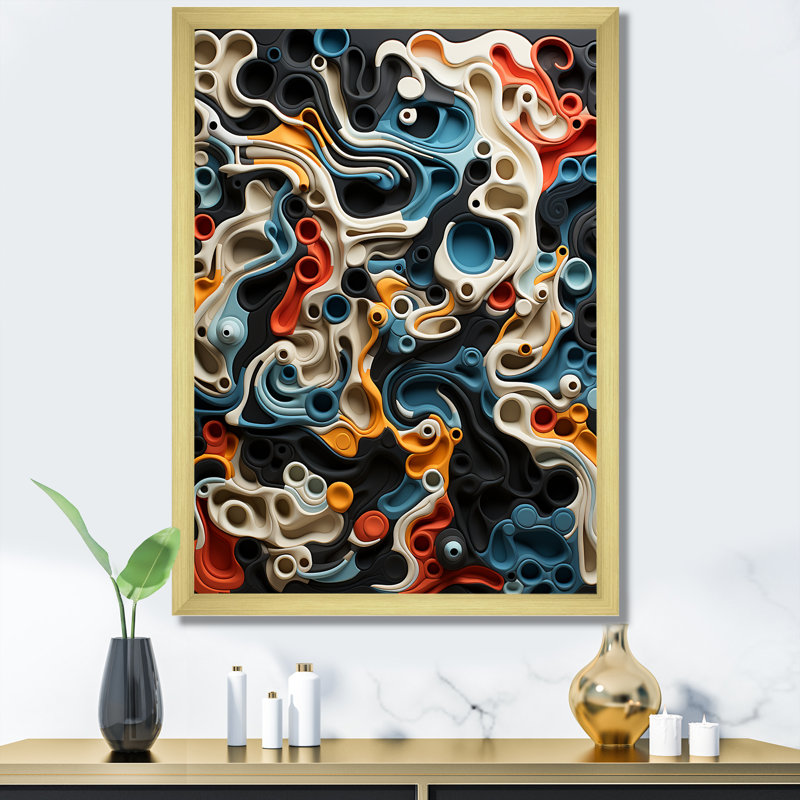 Owls Line Realms sur impression sur toile, Encadrement doré, H 32 po x l 24 po x P 1 po