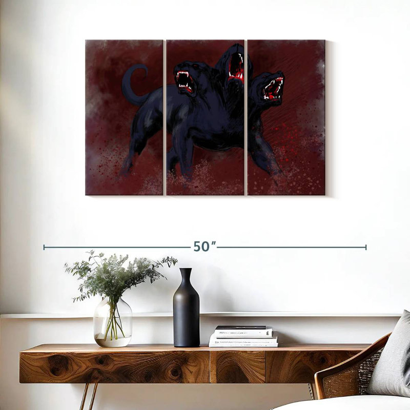 Kelan Cerberus, 24" H x 38" W