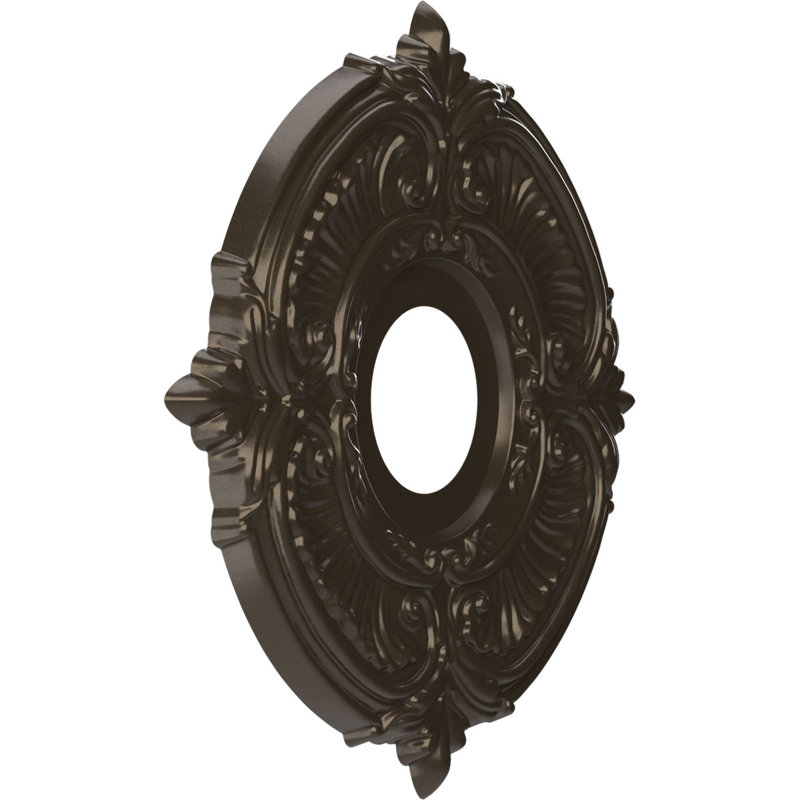Attica Thermoformed PVC Ceiling Medallion, 13" H x 13" W x 0.75" D, Metallic Dark Bronze
