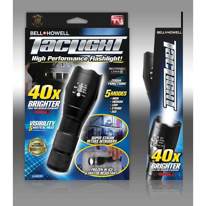 bell + howell taclight 500-lumen led rechargeable flashlight stores Lantern Battery Powered Portable Collapsibl BRIGHTEST FLASHLIGHT Bell+Howell Closet and Cabinet Wireless