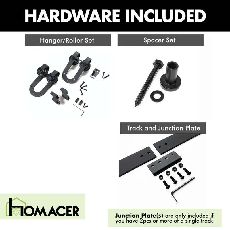 Black Steel Mini Sliding Barn Door Hardware Kit