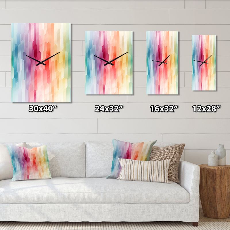 Jaree - Horloge murale moderne rayée, Grand