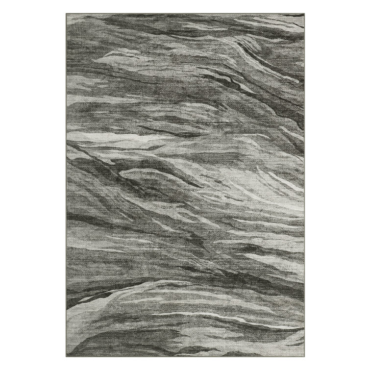 Abstract Machine Washable Rug with Rubber Backing for Living Room Modern Non-Slip Dining Room Rug Non-Shedding Rugs for Bedroom Floor Carpet for Playroom