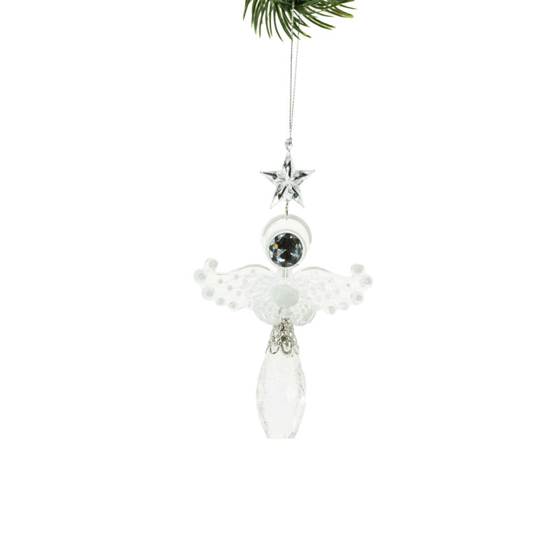 Ornement transparent ange bijoux (paquet de 6)