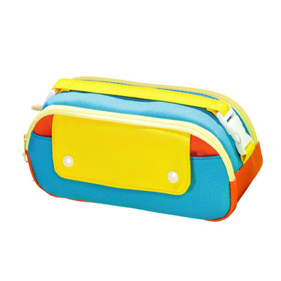 pencil bin Double Color Pen Bag High Face Value  Large Capacity Stationery Bag  Multi-layer Storage Wear- Pencil Case