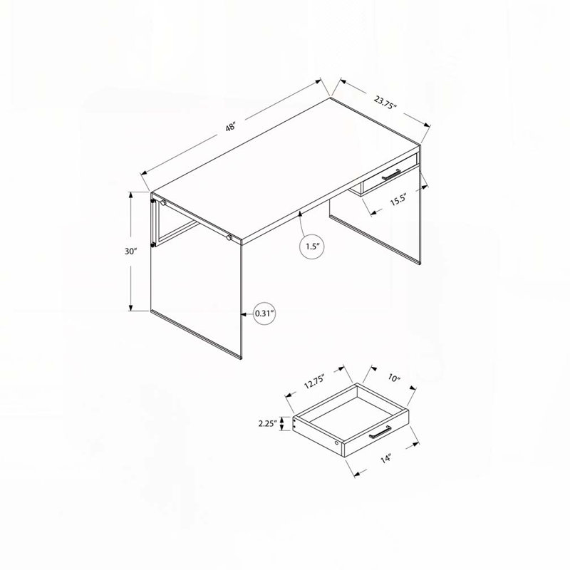Bureau d'ordinateur pour la maison, Blanc