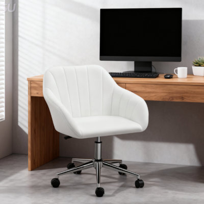 Faux Leather Office Chair with Adjustable Swivel Design, Mid-Back Support, and Sleek Modern Look for Home or Office Use