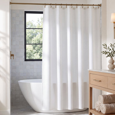 Felix Cotton Waffle Shower Curtain