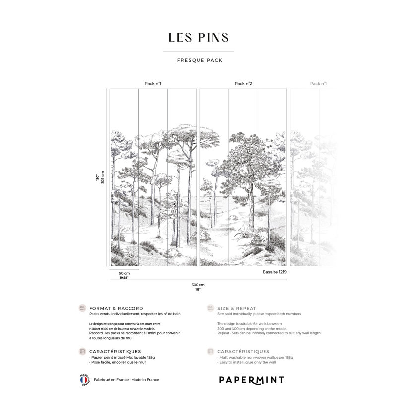 Ensemble de pins 1 et 2, Noir, noir, noir, noir