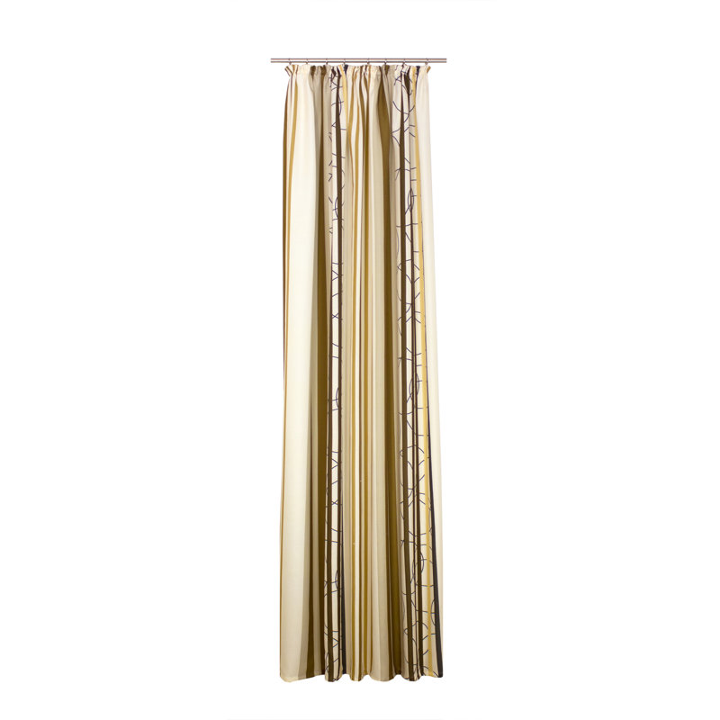 Peachey Synthetic Pencil Pleat Curtain, single Panel, opaque, Brown, 130cm Width x 255cm Drop