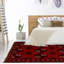 Tapis décoratif en laine de conception unique 3 pi 5 po x 5 pi 2 po noué à la main new age esari turkman rouge/brun/noir