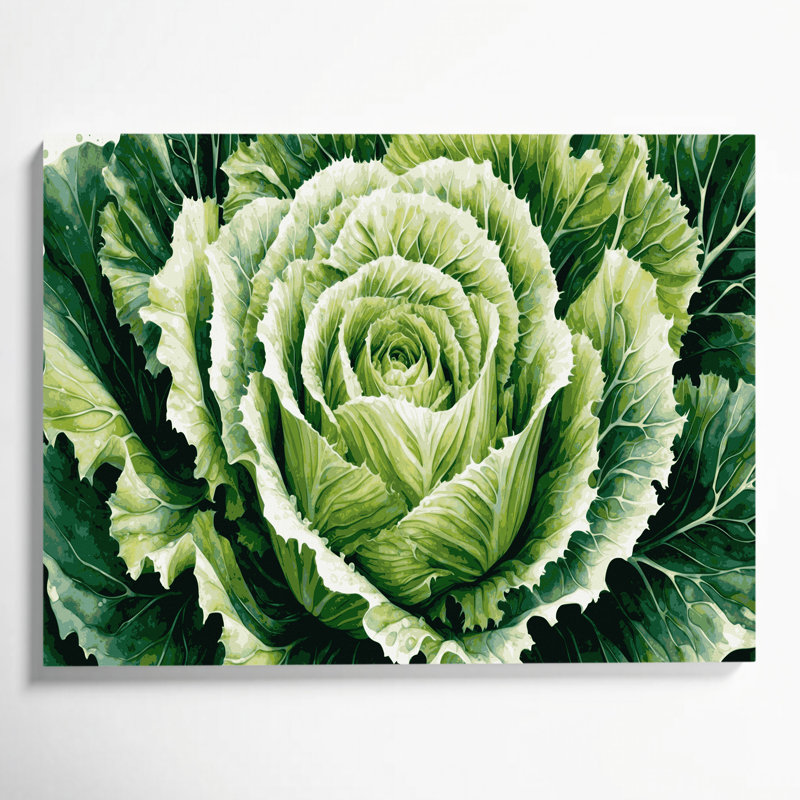Art mural sur toile vert légumes laitue Iceberg, H 12 po x l 18 po