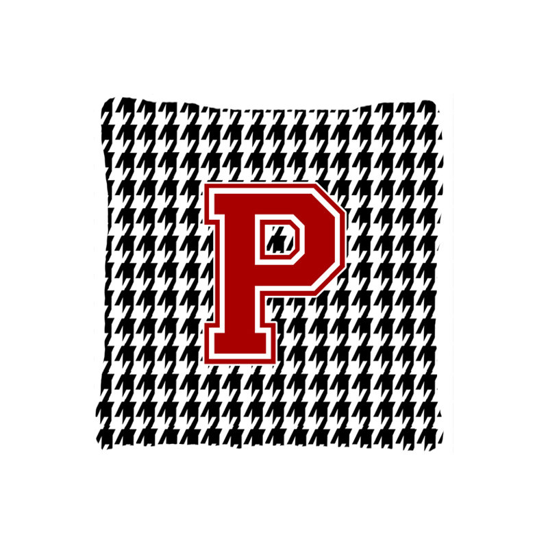 Monogramme Initial Houndstooth intérieur/extérieur Throw Pillow, P