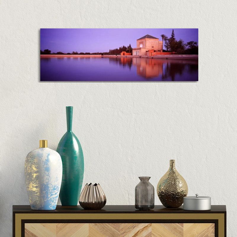 Pavillon De La Menara, Menara Gardens, Marrakech, Morocco - Wrapped Canvas Panoramic Print