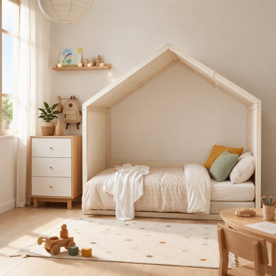 Lit à baldaquin blanc antique, taille simple, avec panneaux latéraux en velours capitonné, baldaquin en lin respirant, cadre plateforme rembourré et moelleux. Lit moderne, facile à assembler, idéal pour une chambre, une chambre d'amis ou un appartement.