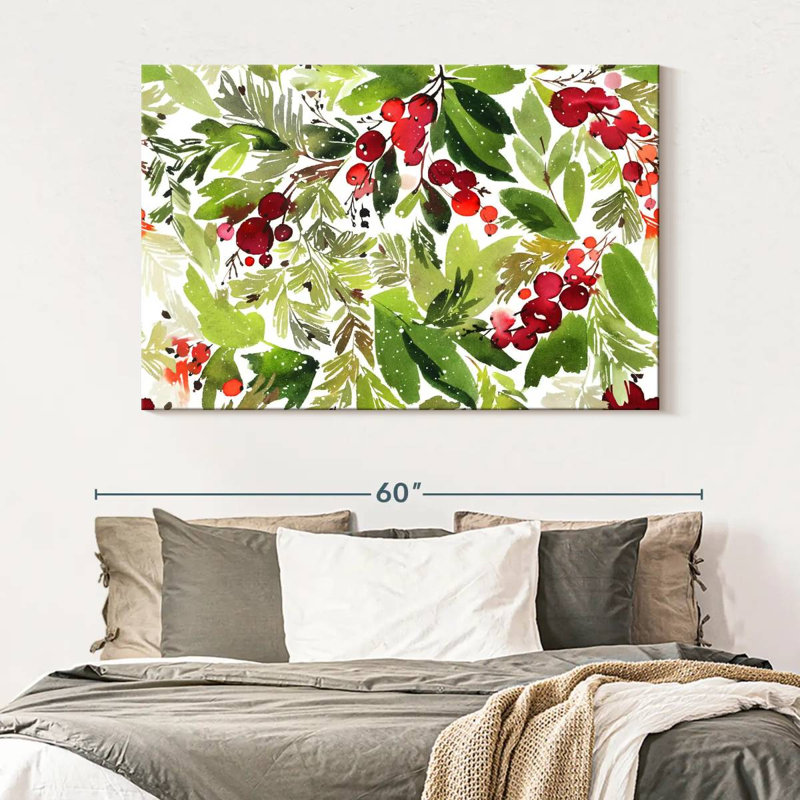 Harnek Holiday Spruce And Berries, 34" H x 51" W