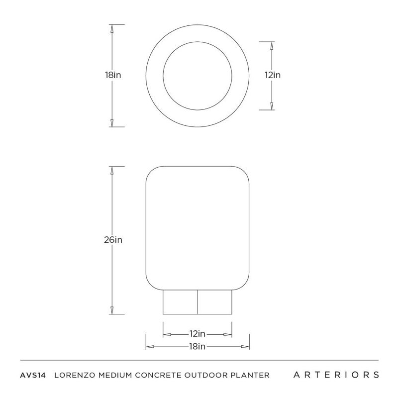 Lorenzo Medium Concrete Outdoor Planter
