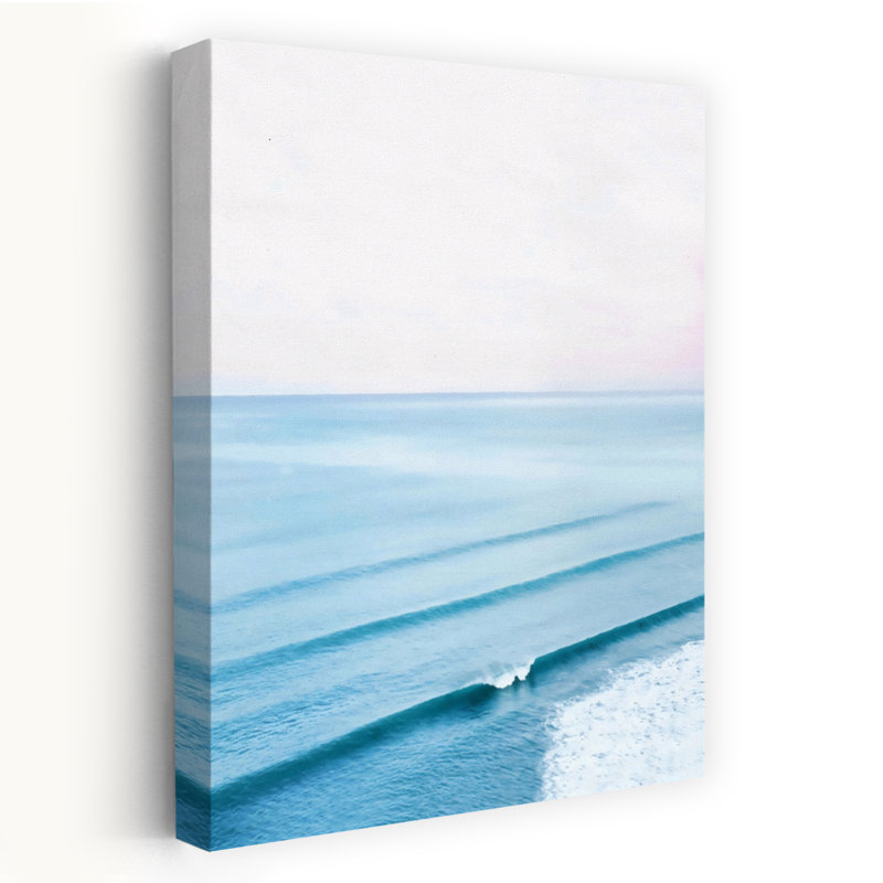 Art mural contemporain abstrait mer, H 18 po x l 12 po