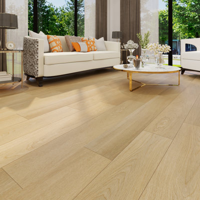 7.7 In. X 48 In. 9.5Mm Waterproof Hybrid Rigid Core Flooring With IXPE Pad AC4 Wear Layer